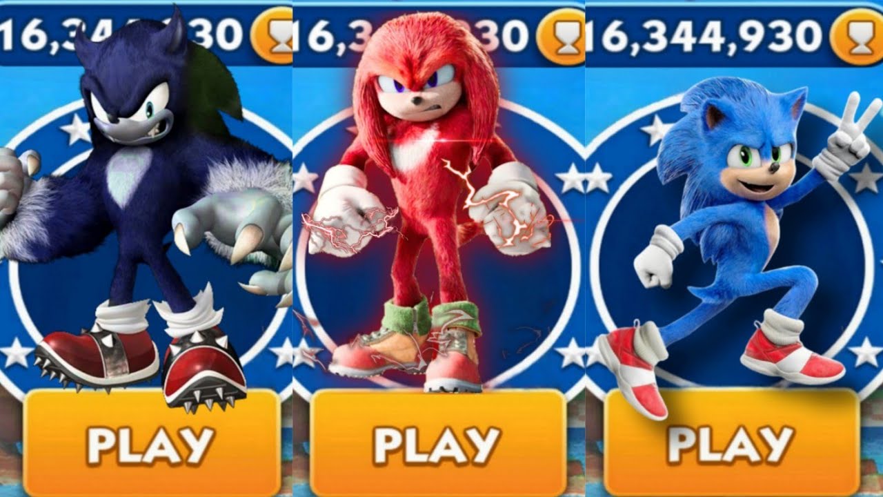 Sonic Dash - Werehog VS Hunter Knuckles VS Sonic _ Movie Sonic vs All ...