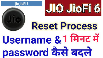 How to Reset Jiofi 6 । change User name & password ।