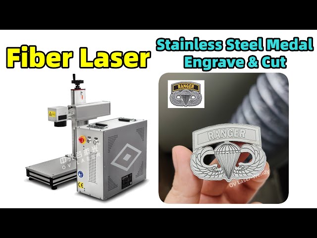 Fiber laser cuts 1mm stainless steel medal JPT 100w mopa metal fiber laser engraving cutting machine class=