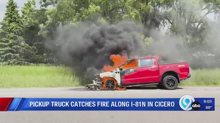 Pickup truck catches fire along I-81N in Cicero