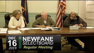 Newfane Selectboard Mtg 12/16/19