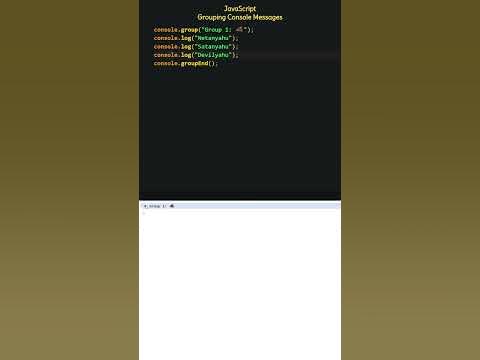 JavaScript: Grouping Console Messages - YouTube