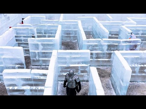 Ice maze provides winter fun for Minnesotans