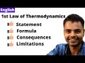 1st Law of Thermodynamics Definition, Formula, Consequences, Limitations