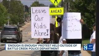 Protest held outside of Battle Creek Police Department