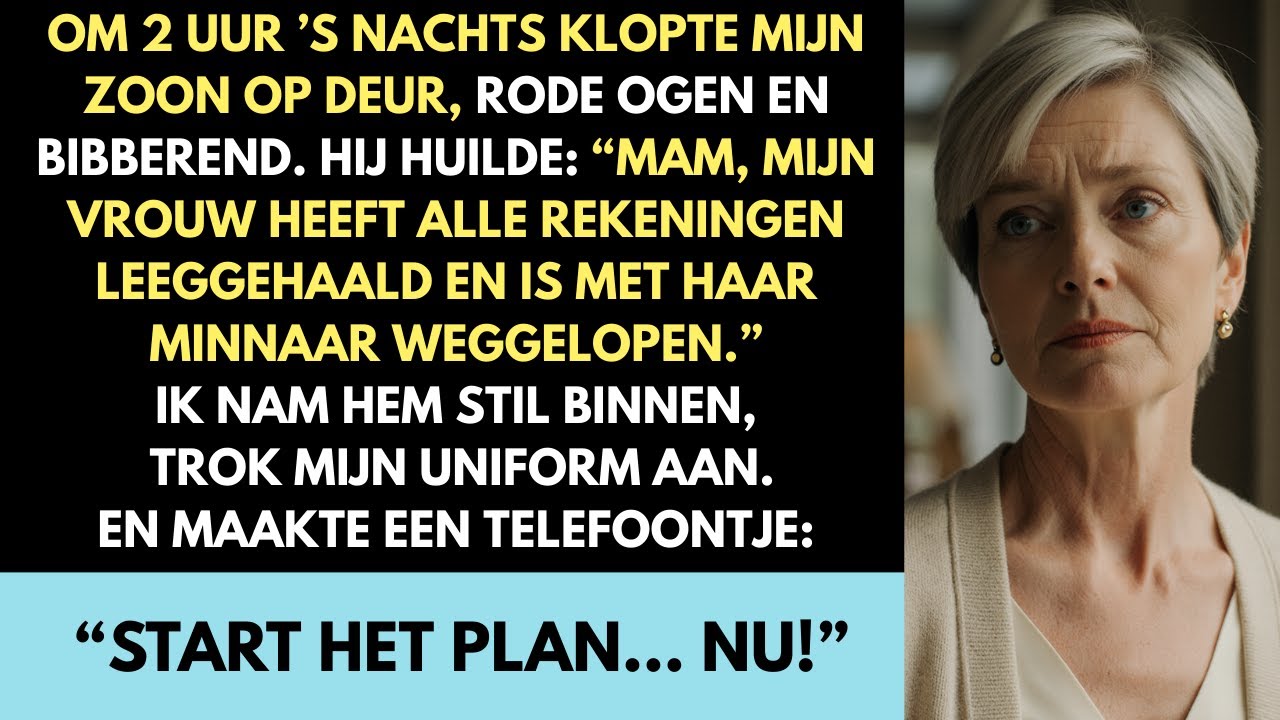02:00, mijn zoon klopte aan — zijn vrouw stal alles en vluchtte met haar minnaar, ik…