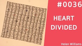 Zentangle Pattern 젠탱글 패턴 (HEART DIVIDED by Helen Williams) #0036