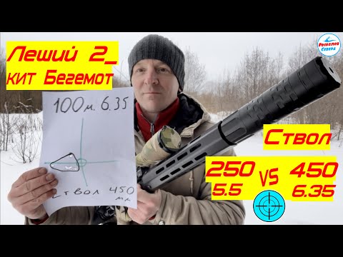 ✅ PCP ЛЕШИЙ 2 | СТВОЛ 450/6.35 | КИТ "БЕГЕМОТ" СРАВНЕНИЕ  250мм.(5,5)/450мм.(6,35) СТРЕЛЬБА НА 100м.