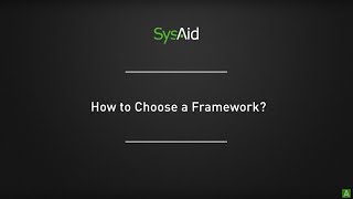 Stuart Rance&#39;s ITSM Tip #7:  How to Choose a Framework