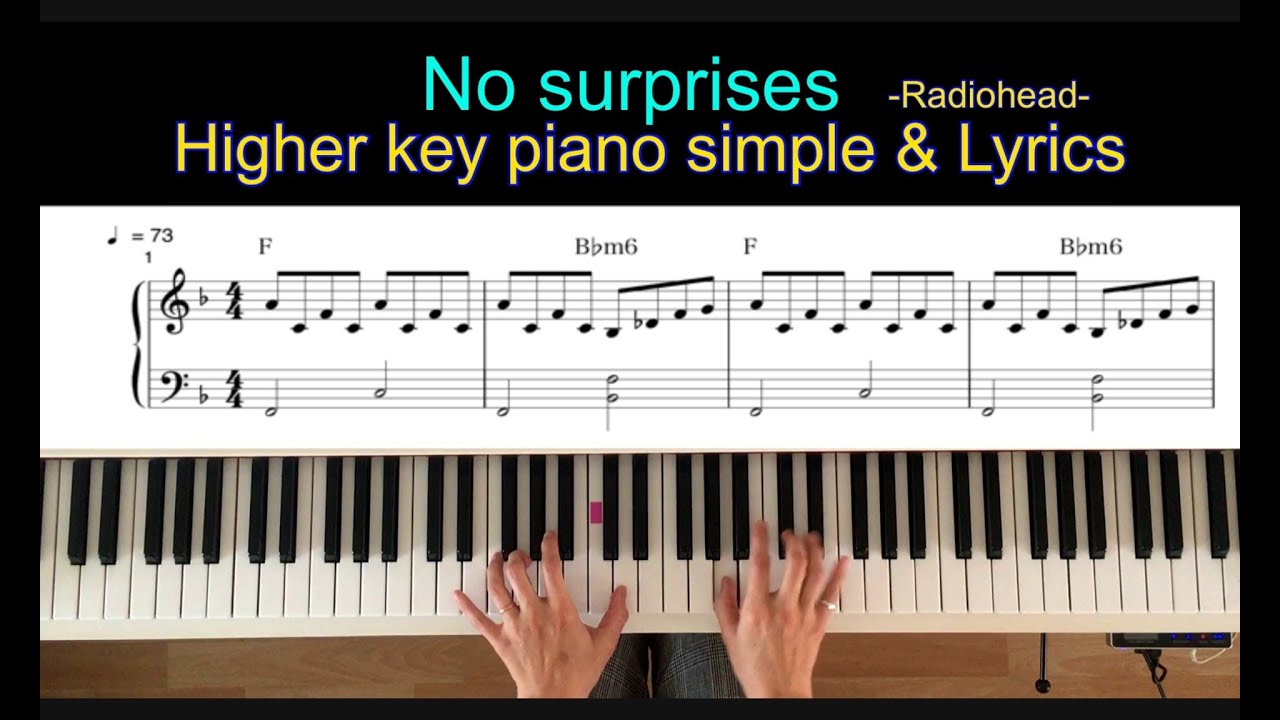 No surprises Higher key piano easy & -
