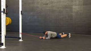 Single Arm Forearm Plank Band Pull Down