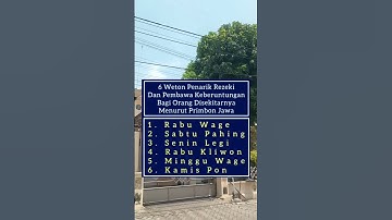 6 Weton Penarik Rezeki Dan Keberuntungan #shorts