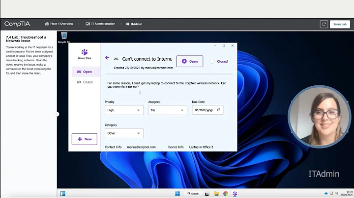 CompTIA A+ Lab 7.4 | Troubleshoot a Network Issue