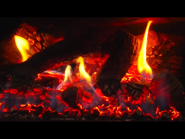 10 Hours Fireplace Hd Video With Crackling Flames Glowing Embers White Noise Youtube