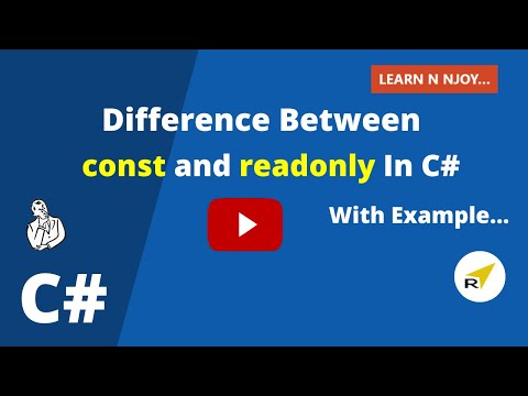 Difference Between const and readonly In C# | Learn N Njoy...