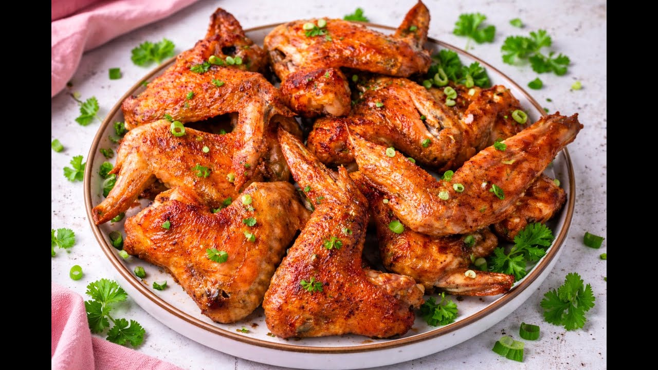 Хрустящие жареные куриные крылышки