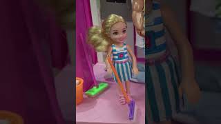 Barbie and Ken at Barbie Dream House: Ken and Barbie Sister Chelsea Cleaning  shorts