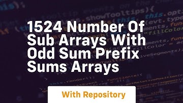 1524 number of sub arrays with odd sum prefix sums arrays