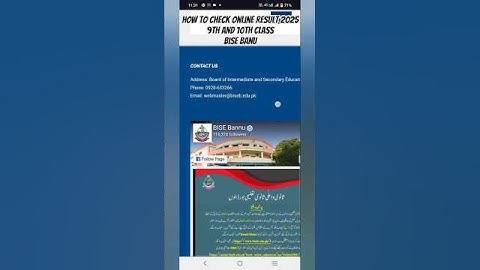 BISE Bannu Board Matric Result 2025 |How to Check 9th & 10th Class Result Online |Gazette & Toppers