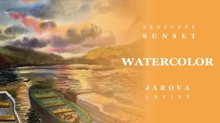 DIY How to PAINT Sea Landscape Sunset. Video lesson painting/ art Jarova free Watercolor lessons DIY How to PAINT Sea Landscape Sunset. Video lesson painting/ art Jarova free Watercolor lessons
