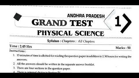 AP 10 TH CLASS P.S&N.S V.IMP  PAPER PRE-FINAL 2023 EXAMS | 10th P.S (Physics) Grand Test PRE-FINAL-3