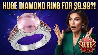 EverTrue Pink & Orange Diamond Ring in Stainless Steel 16.60ctw