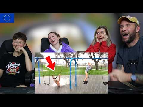 European Family React to People vs. Nature Extreme Weather Fails