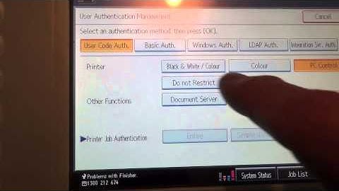 Ricoh Print User Code How To