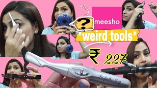 Trying and Testing *WEIRD* Tools From Meesho l Mini Hair Curler  Review I Trimmer, Disc Bag \& more!
