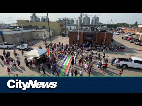 Town of Westlock decorates its first-ever pride crosswalk