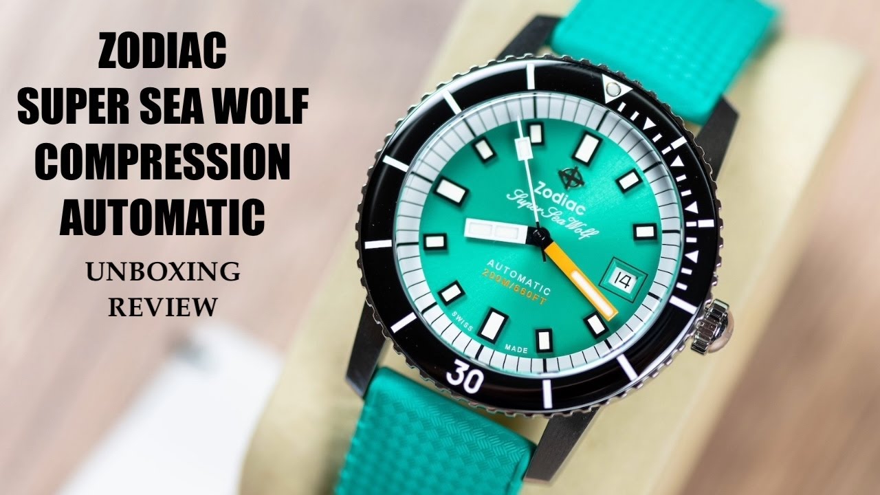 Relógio Zodiac Super Sea Wolf Compression Automatic 200m Verde com