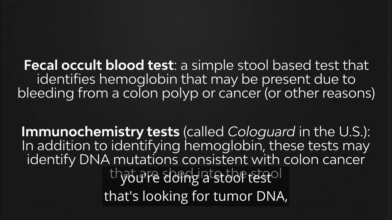 Stool Tests for Colon Cancer FOBT vs. Immunochemistry Peter Attia