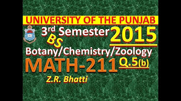 PU, Elementary Mathematics-II, MATH-211, 3rd Semester 2015, Q.5(b)
