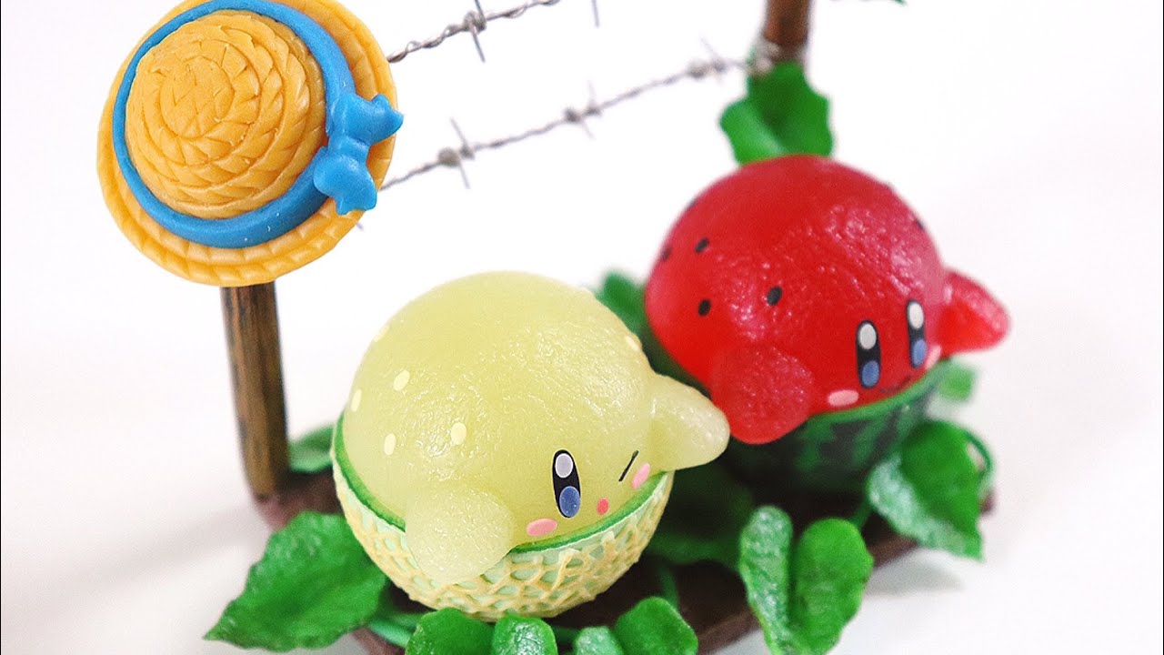 【 粘土 】カービィなスイカとメロンの小さな畑作ってみた〜How to make a watermelon Kirby and melon Kirby field〜【Clay Art】