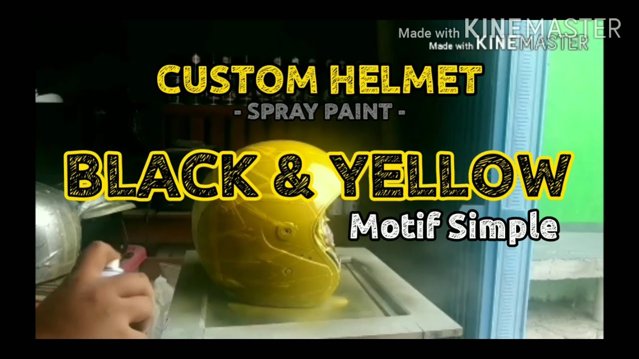 Custom helmet Repaint Motif  Simple pake Cat  semprot 