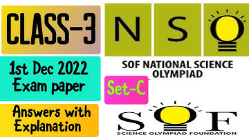 NSO Class 3 2022-23 Solved | SOF Question Paper National Science Olympiad Answer Key#nso #class3