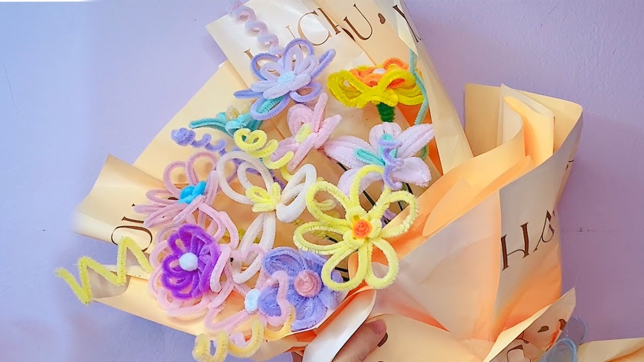 Hadade diy pipe cleaner flower home craft #handmade #diy #foryoupage #, pipecleaner flowers