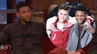Usher Stands Up For Justin Bieber on Ellen Show VIDEO