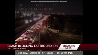 Large traffic backup on I-80 between Davis, Sacramento