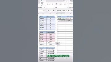 “Mastering Excel: Unlocking the Power of VSTACK Function - Tutorial” #exceltips #excelshortcuts