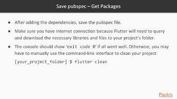 Learning Dart – Build Your First App with Flutter : Add Firebase Dependencies | packtpub.com