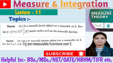 |Lec-11|f & g be m-fns over a m-set E.Show that cf,-f,f+c,|f|,f²,1/f,f+g,f-g,fg,f/g are m-fns#links👇