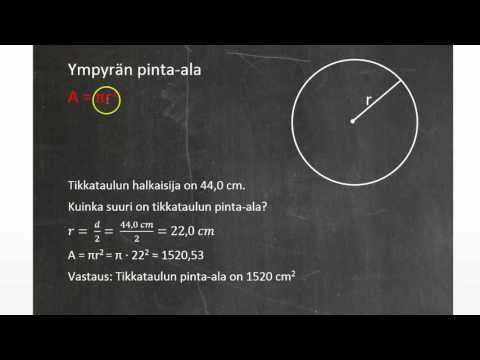 Video: Kuinka Mitata Ympyrän Pinta-ala