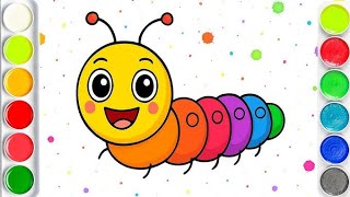 Detalles caterpillar🐛drawing|caterpillar drawing for kids|caterpillar drawing easy step by step|caterpillar  Guía