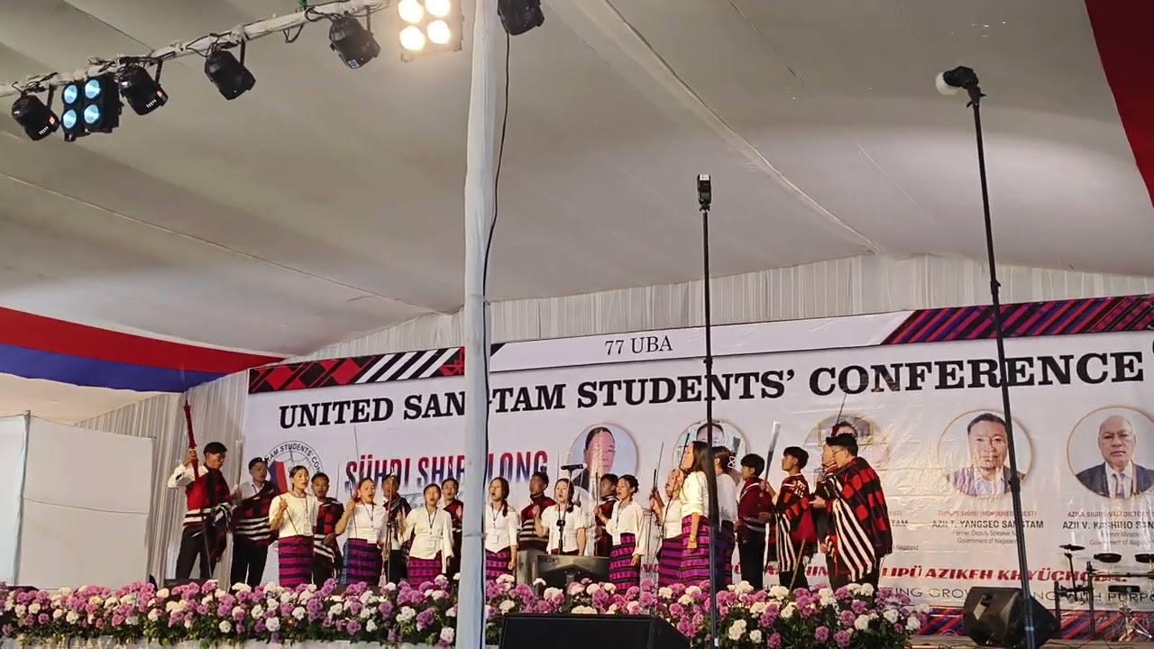 Kiphire Village Students' Union Presenting Folk Fusion song at 77th USSC Tütheze, 2026.