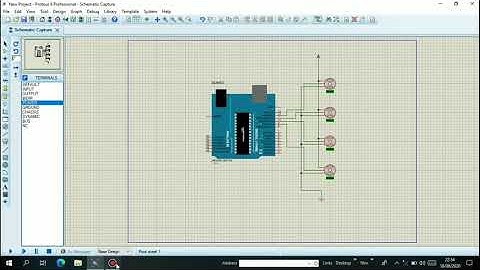 Simulasi 4 motor servo menggunakan arduino di proteus