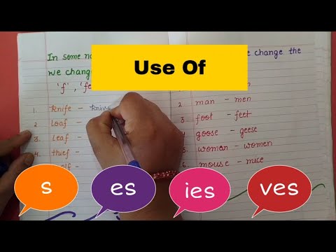 Singular and Plural Nouns | How to add s, es, ies, ves to the Nouns