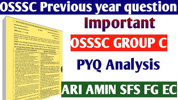 OSSSC GROUP C POST // OSSSC previous year question // Important for ARI AMIN SFS FG EC// Mathematics
