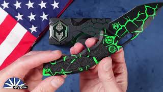 Heretic Knives Medusa AUTO CPM-Magnacut Recurve Magma Toxic Green