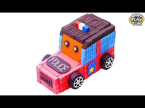 DIY How To Make Rainbow Police Jeep From Kinetic Sand Mad Mattr, Slime l Babyplay Time